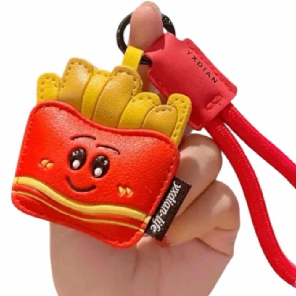 Cute Red and Yellow French Fry Keychain New